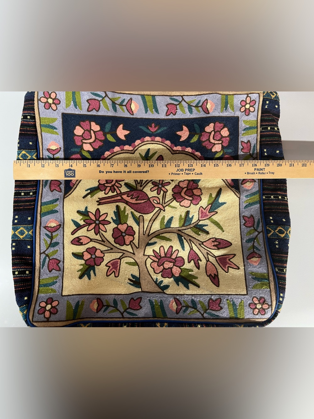 Kashmiri Style Tree of Life Embroidered Tapestry Tote Bag - Picture 7 of 7